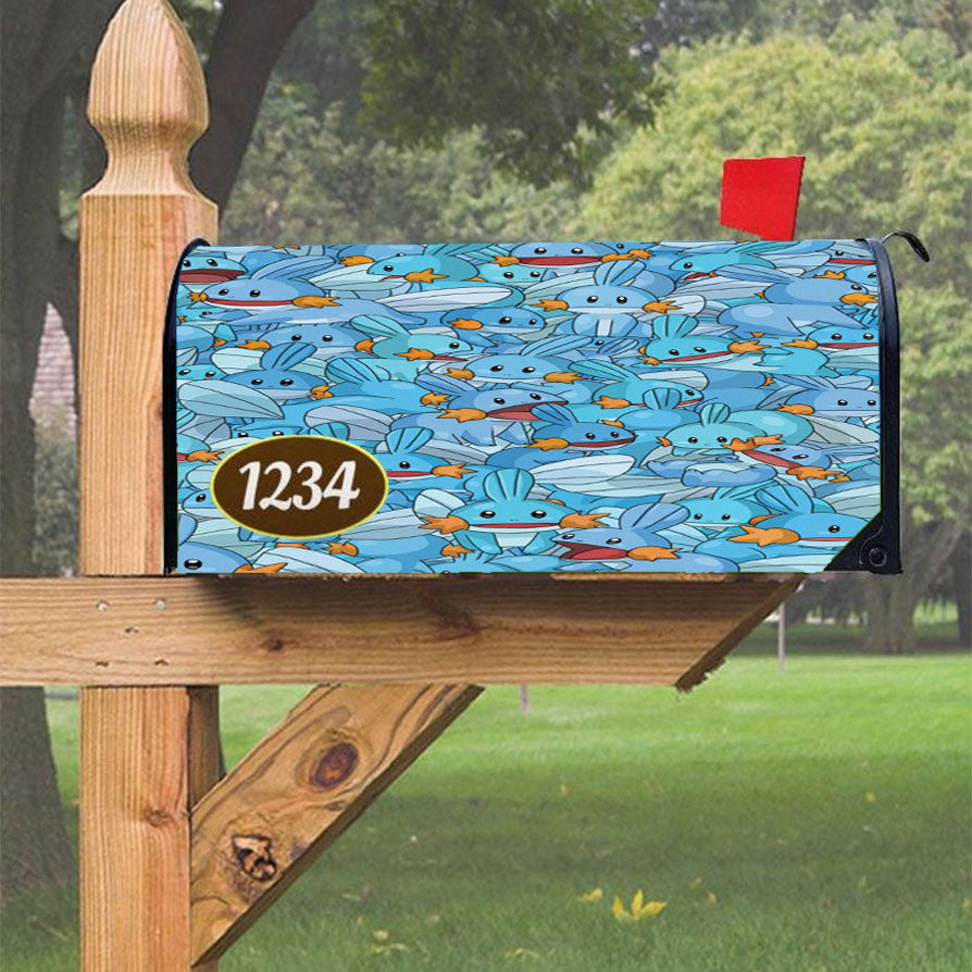 Kawaii Mudkip Pokemon Magnetic Mailbox Cover 18" X 21" Outdoor Decor