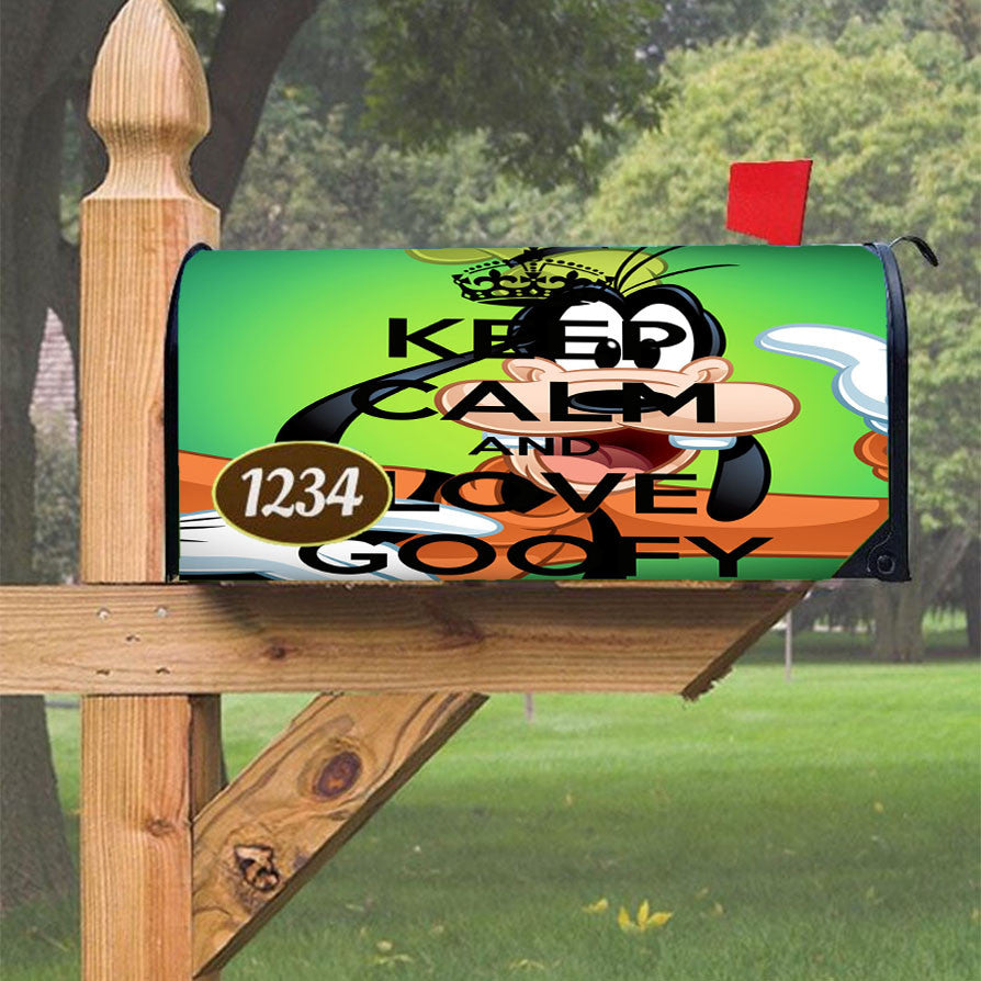Keep Calm And Love Goofy Magnetic Mailbox Cover 18" X 21" Outdoor Decor