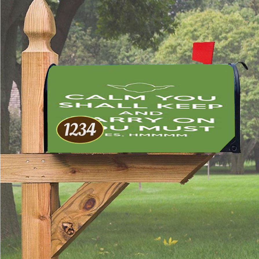 Keep Calm Yoda Hmm Magnetic Mailbox Cover 18" X 21" Outdoor Decor