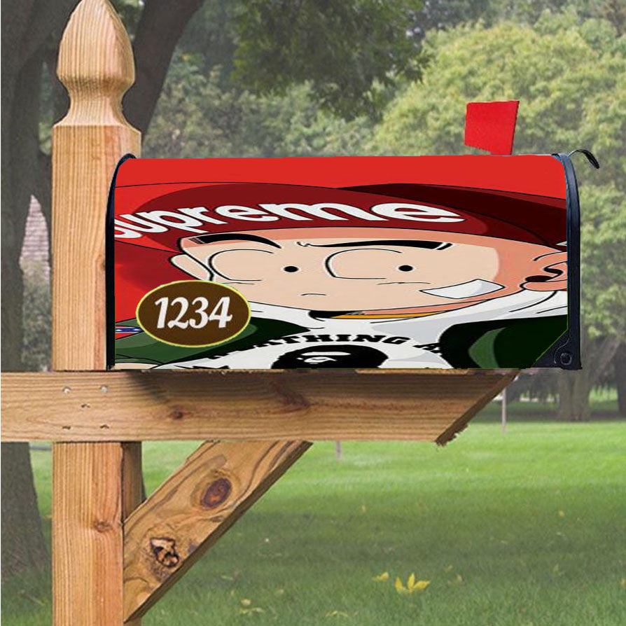 Krillin Hypebeast Magnetic Mailbox Cover 18" X 21" Outdoor Decor