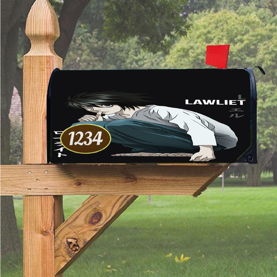 L Lawliet Death Note Magnetic Mailbox Cover 18" X 21" Outdoor Decor