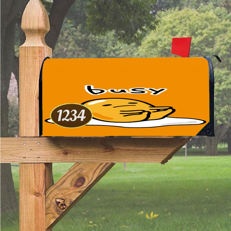 Lazy Egg Gudetama Busy Magnetic Mailbox Cover 18" X 21" Outdoor Decor