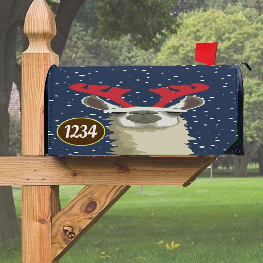 Let It Snow Reindeer Magnetic Mailbox Cover 18" X 21" Outdoor Decor