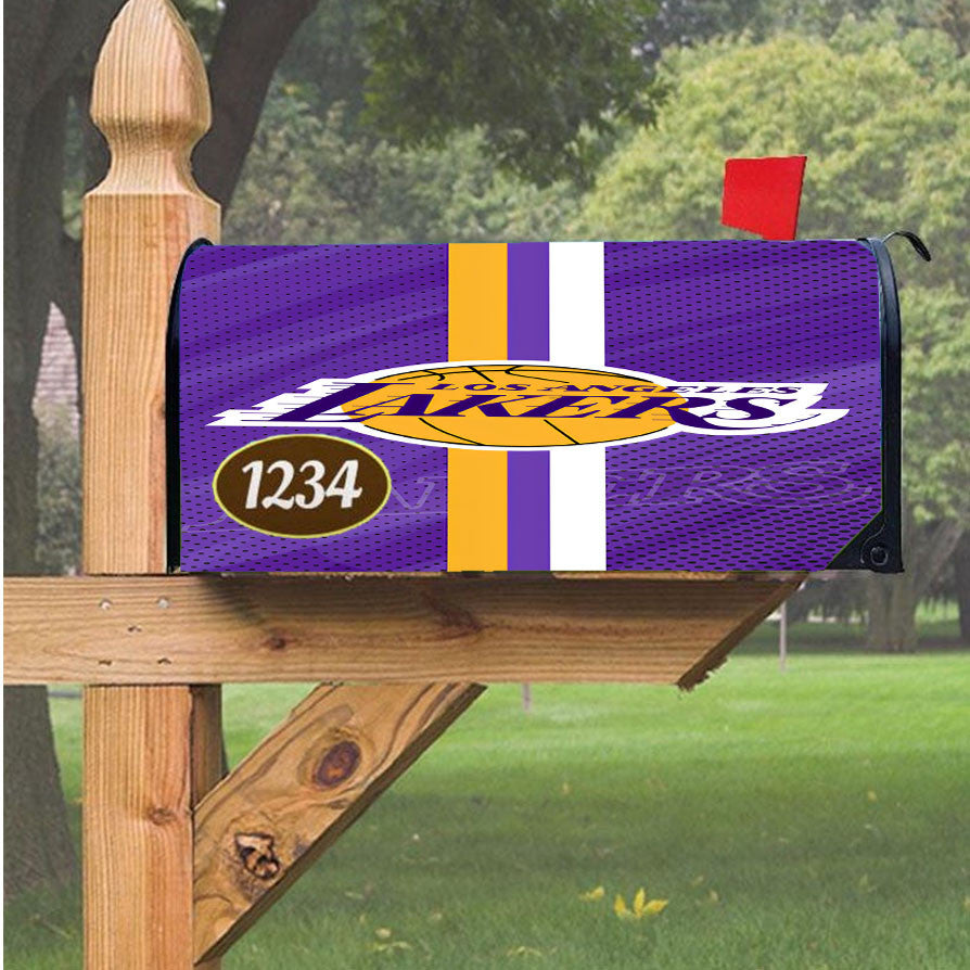 Los Angeles Lakers Magnetic Mailbox Cover 18" X 21" Outdoor Decor