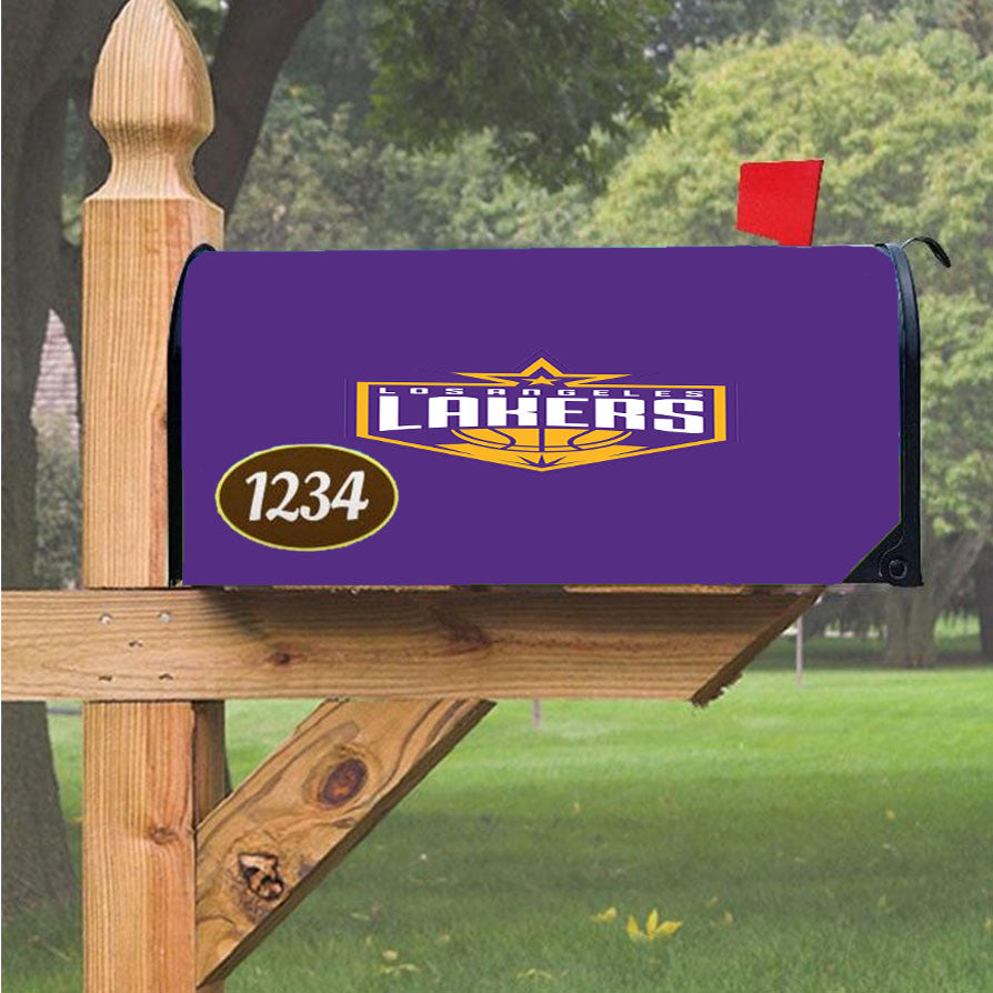 Los Angeles Lakers Purple Magnetic Mailbox Cover 18" X 21" Outdoor Decor