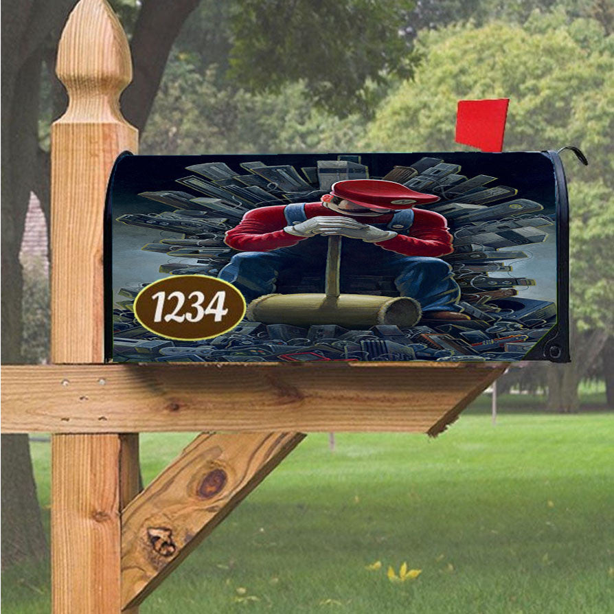 Mario Game Of Thrones Magnetic Mailbox Cover 18" X 21" Outdoor Decor
