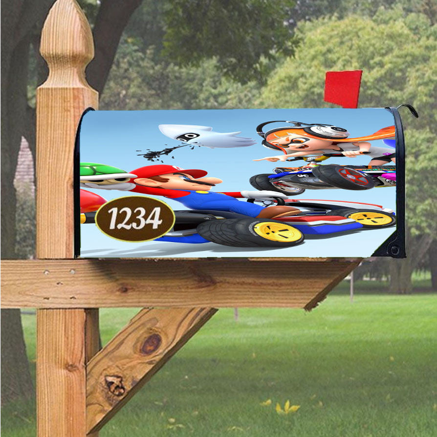 Mario Kart 8 Vs Splatoon Magnetic Mailbox Cover 18" X 21" Outdoor Decor