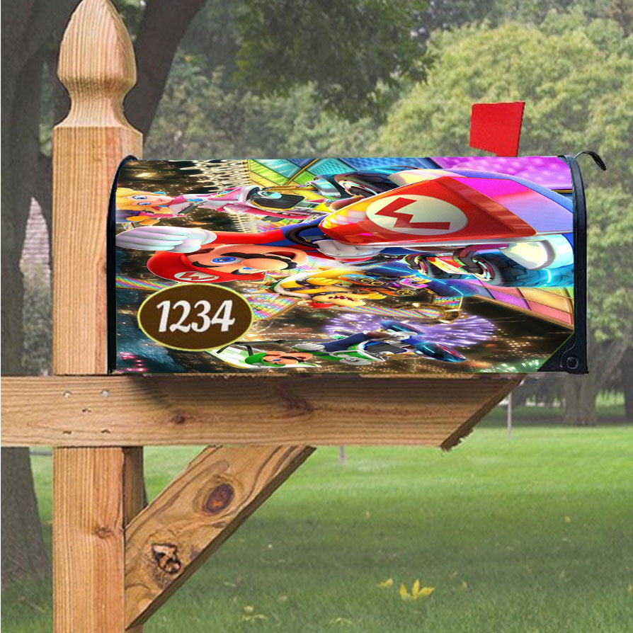 Mariokart 8 Race Wallpapers Magnetic Mailbox Cover 18" X 21" Outdoor Decor