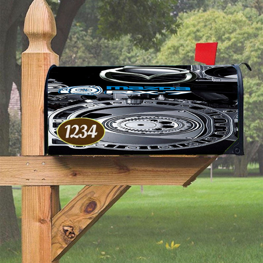 Mazda Rx-7 Car Rotary Engine Magnetic Mailbox Cover 18" X 21" Outdoor Decor