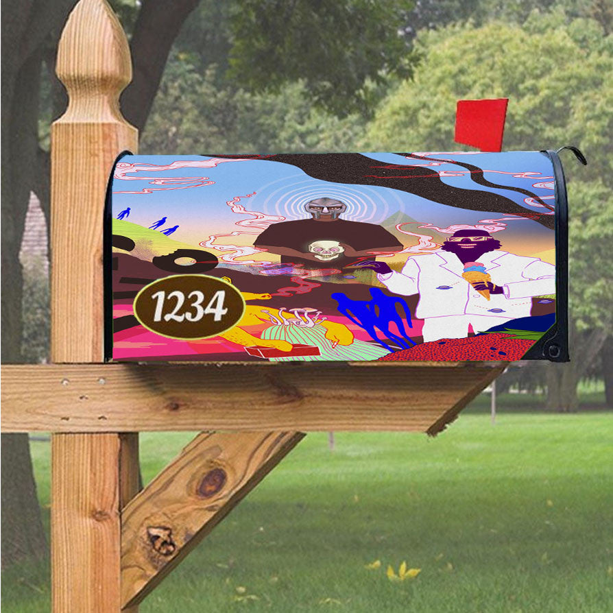 Mf Doom And Madlib Magnetic Mailbox Cover 18" X 21" Outdoor Decor