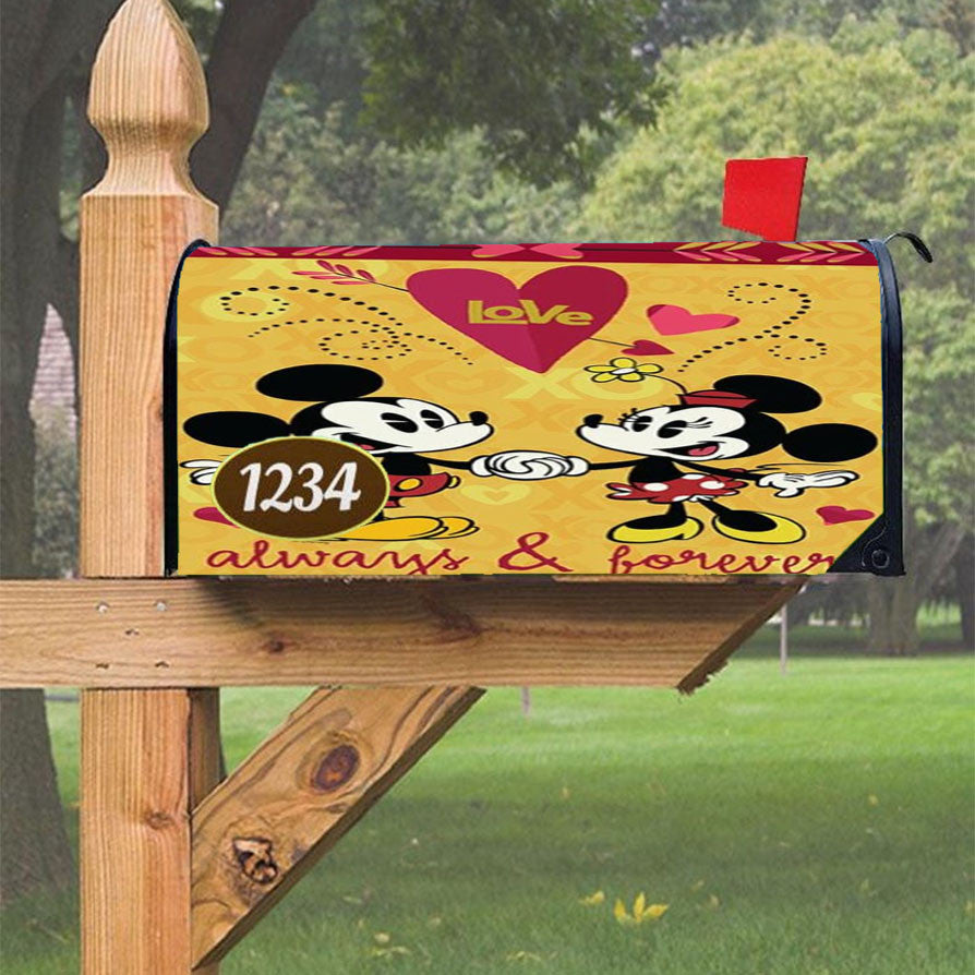 Mickey And Minnie Always Magnetic Mailbox Cover 18" X 21" Outdoor Decor