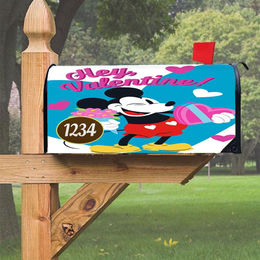 Mickey Flowers And Candy Magnetic Mailbox Cover 18" X 21" Outdoor Decor