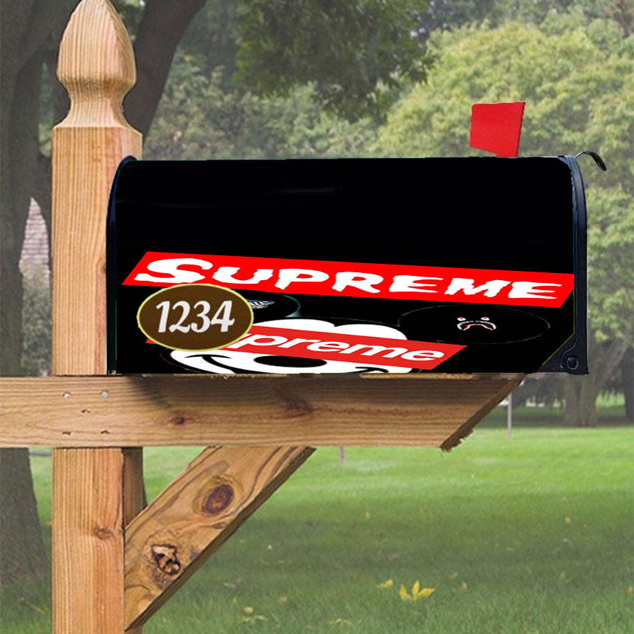 Mickey Mouse Hypebeast Supreme Magnetic Mailbox Cover 18" X 21" Outdoor Decor
