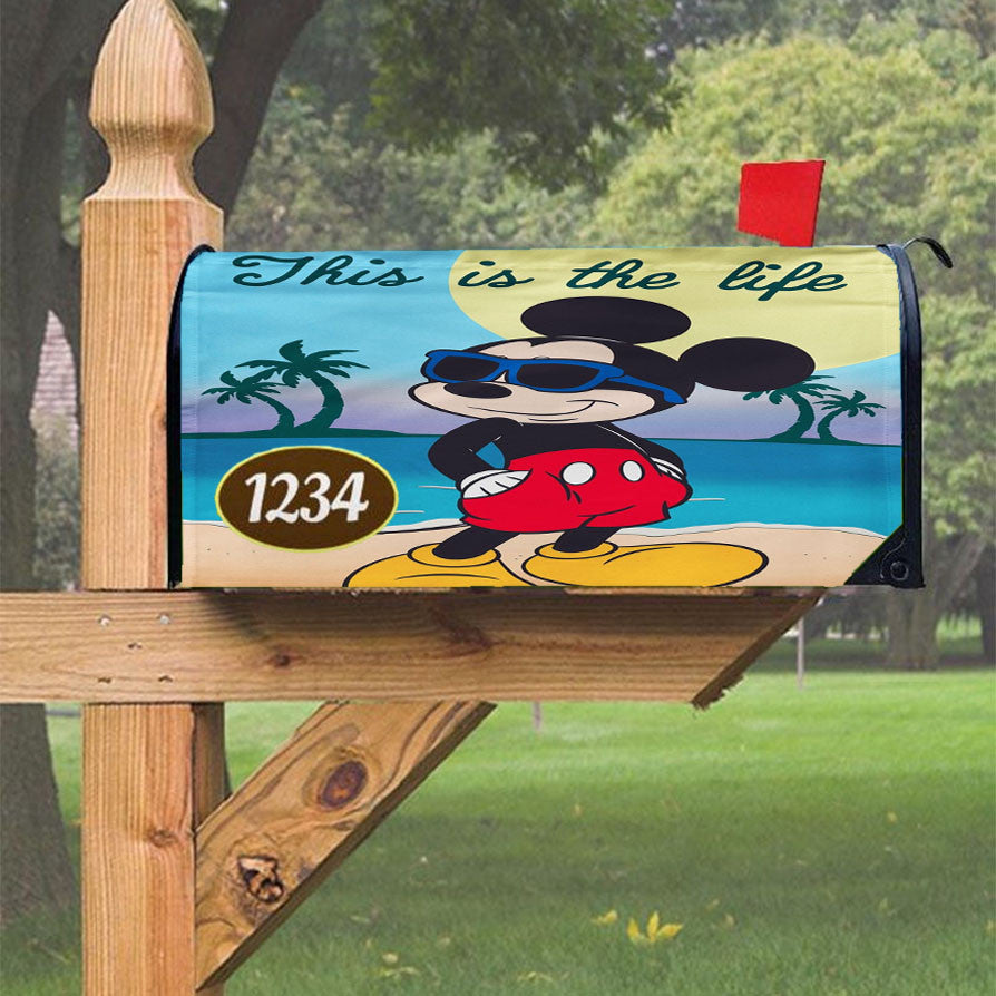 Mickey Mouse Summer Beach Magnetic Mailbox Cover 18" X 21" Outdoor Decor
