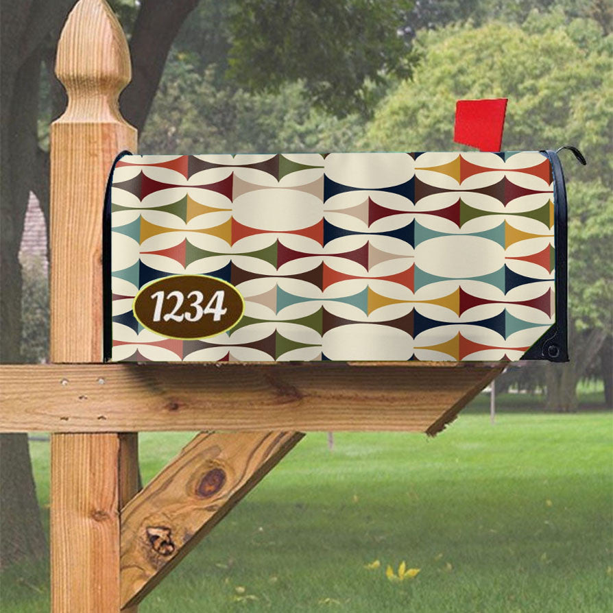 Mid Century Modern Geometric Magnetic Mailbox Cover 18" X 21" Outdoor Decor
