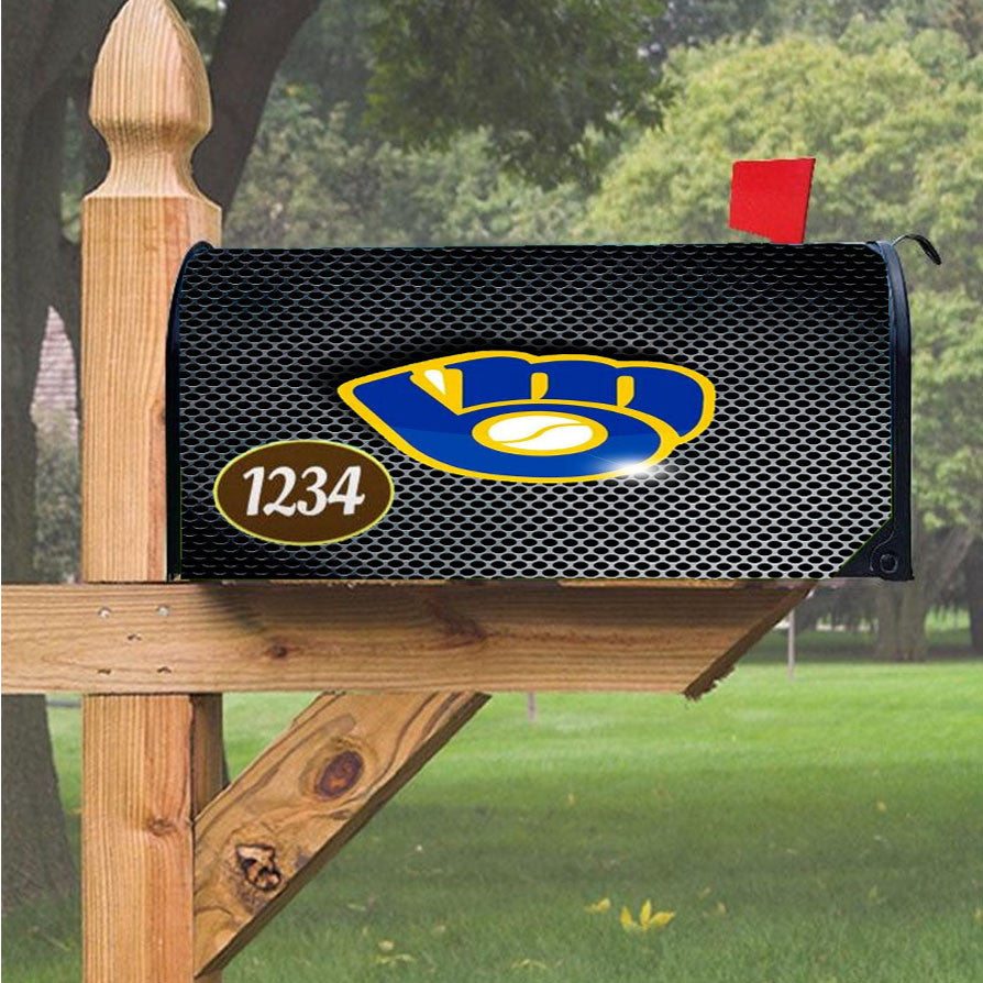 Milwaukee Brewers Logo 2 Magnetic Mailbox Cover 18" X 21" Outdoor Decor