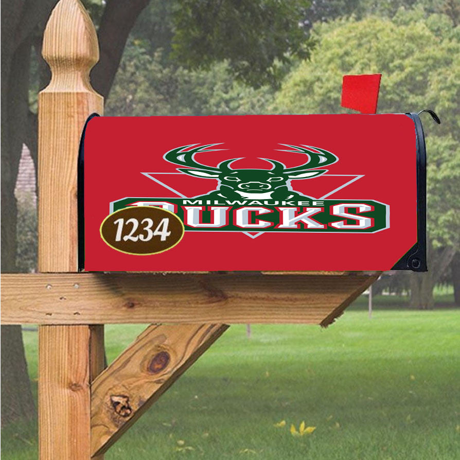 Milwaukee Bucks Red Logo Magnetic Mailbox Cover 18" X 21" Outdoor Decor
