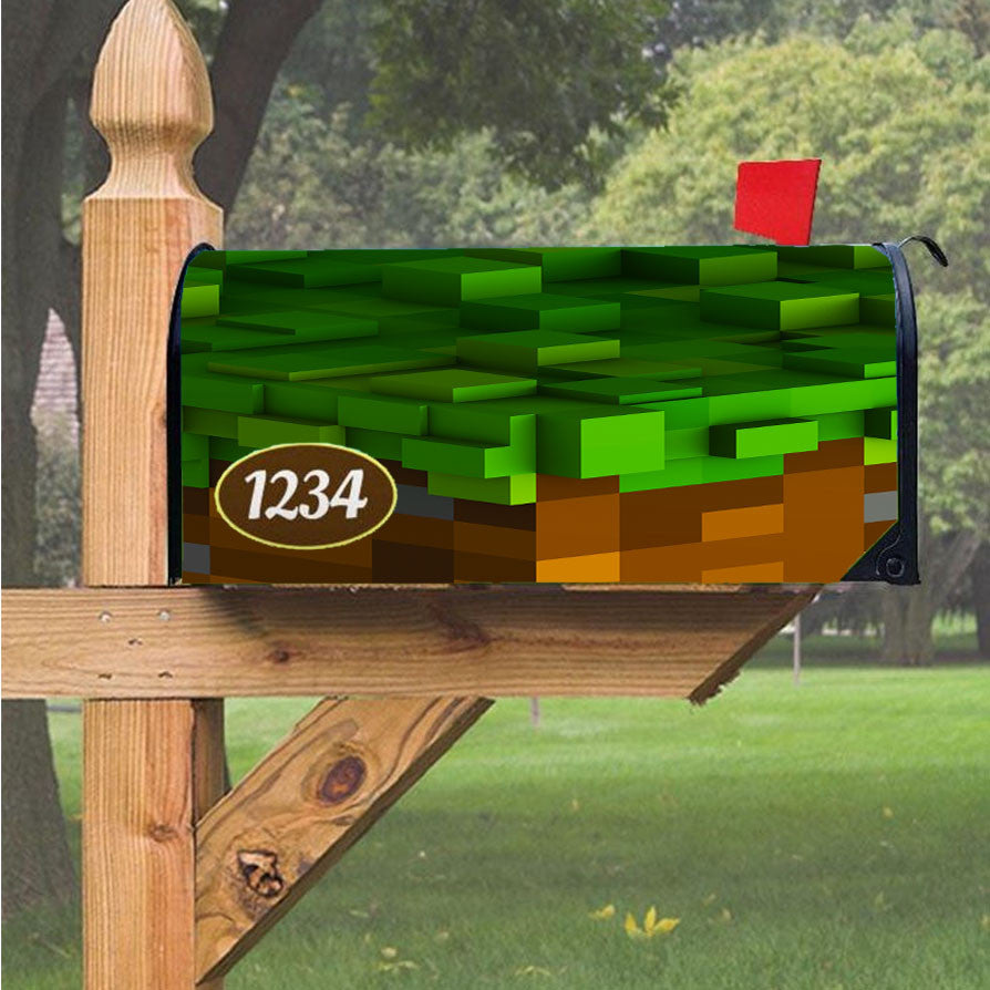Minecraft Cuboids Magnetic Mailbox Cover 18" X 21" Outdoor Decor