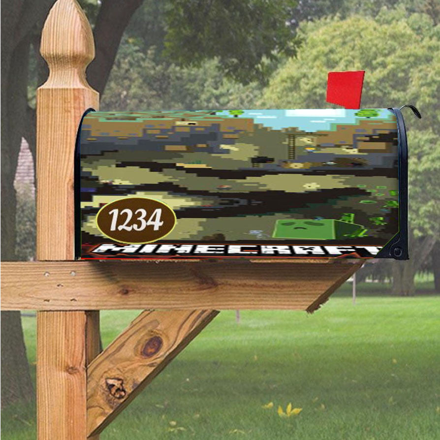 Mining Craft Warrior Magnetic Mailbox Cover 18" X 21" Outdoor Decor