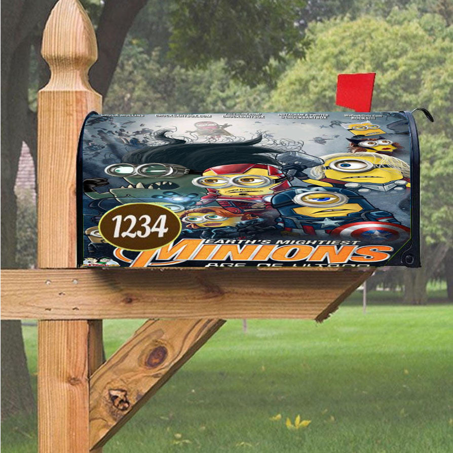 Minion Avengers Magnetic Mailbox Cover 18" X 21" Outdoor Decor