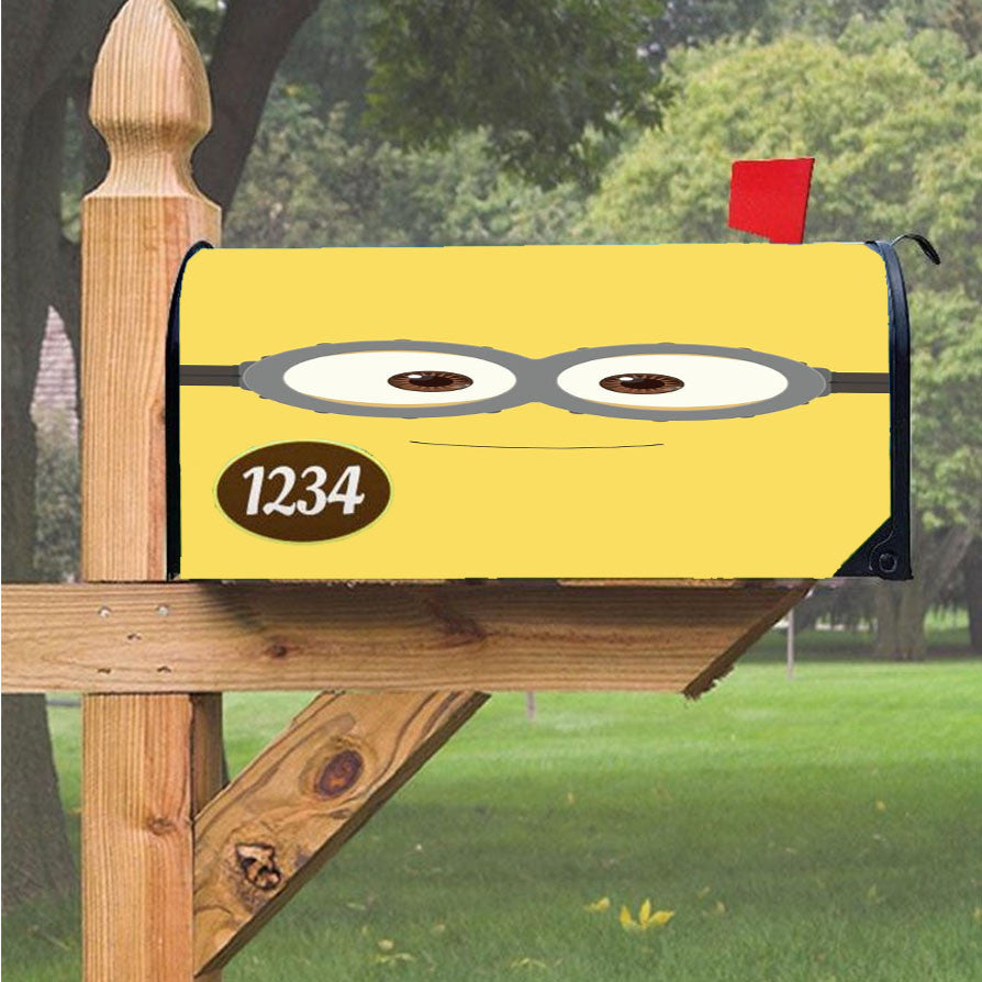 Minion Flat Eyes Magnetic Mailbox Cover 18" X 21" Outdoor Decor