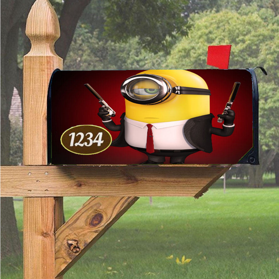 Minion Hitman Magnetic Mailbox Cover 18" X 21" Outdoor Decor