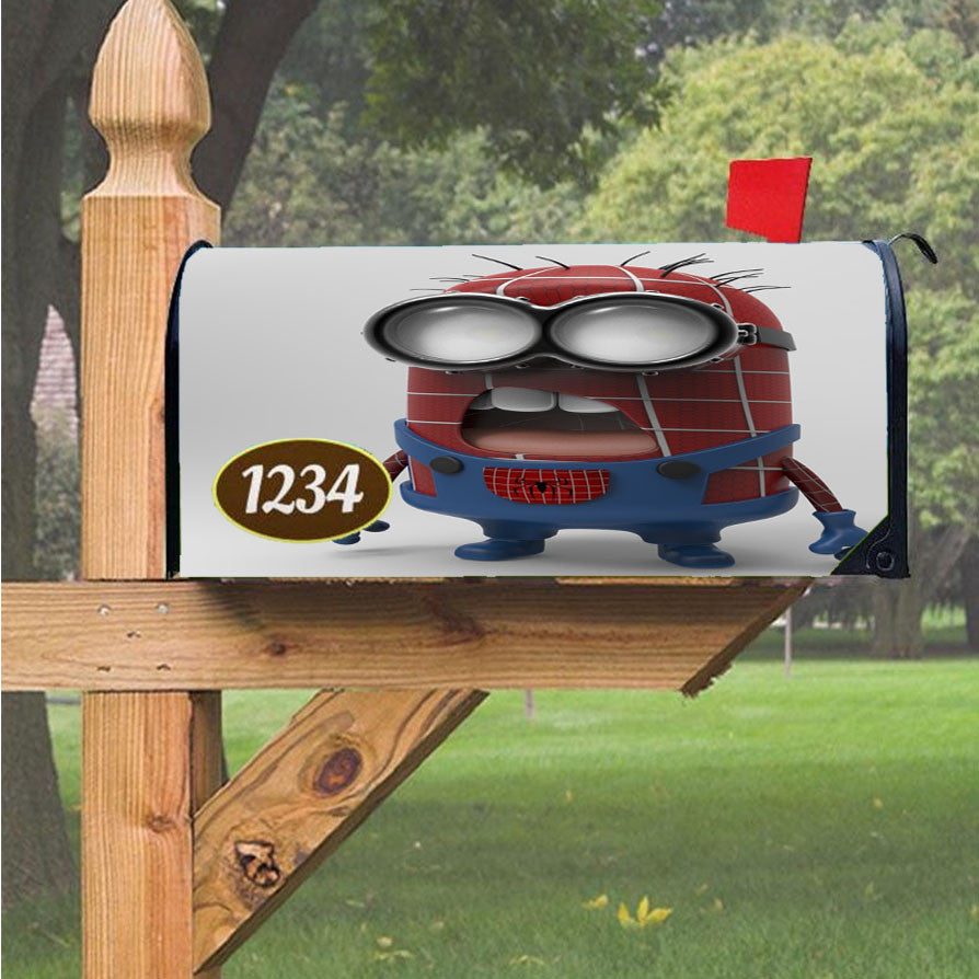Minion Spider Man Magnetic Mailbox Cover 18" X 21" Outdoor Decor