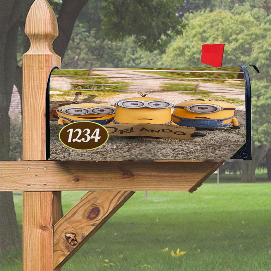 Minions Goes To Orlando Magnetic Mailbox Cover 18" X 21" Outdoor Decor