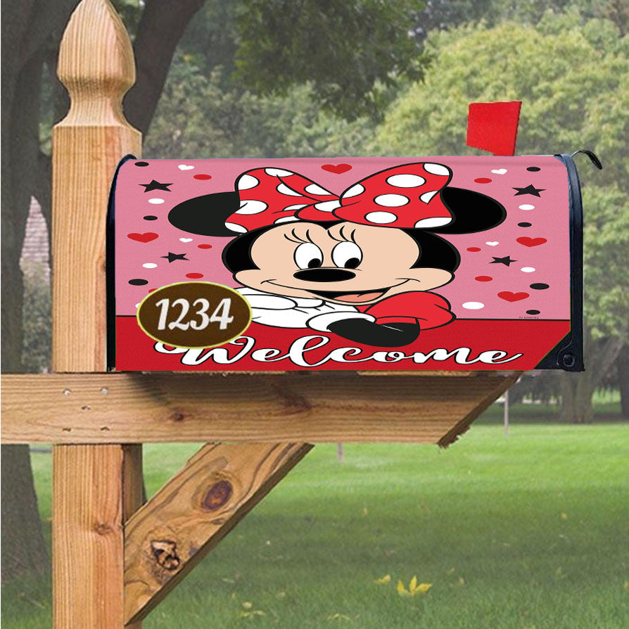 Minnie Mouse Welcome Magnetic Mailbox Cover 18" X 21" Outdoor Decor