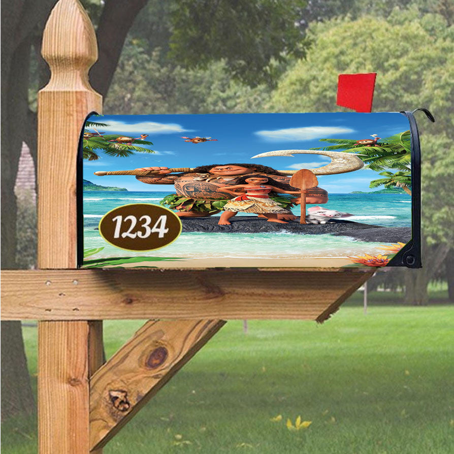 Moana In The Beach Magnetic Mailbox Cover 18" X 21" Outdoor Decor