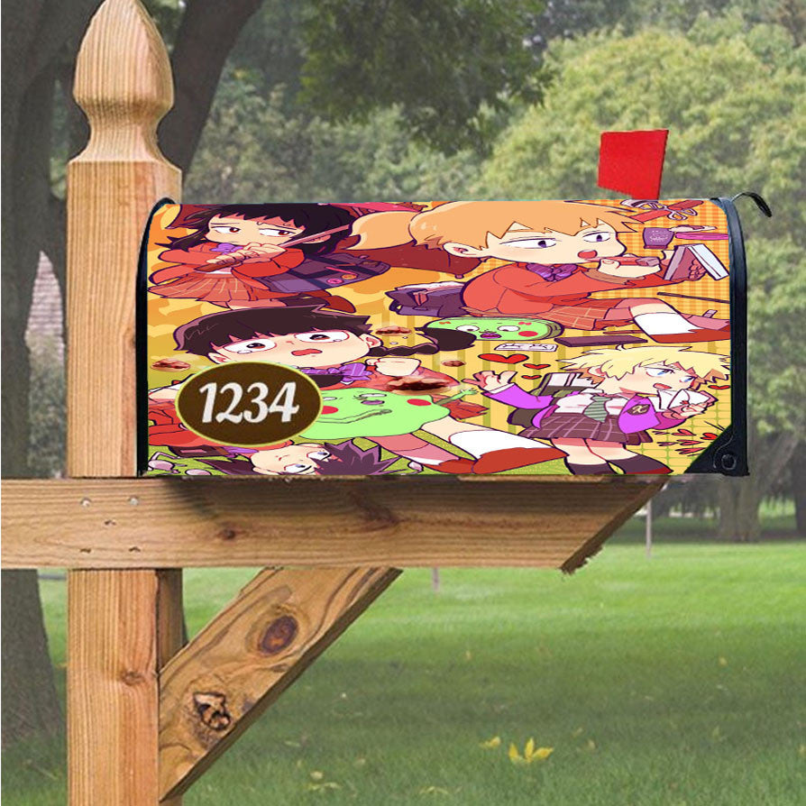 Mob Psycho 100 Cute Magnetic Mailbox Cover 18" X 21" Outdoor Decor