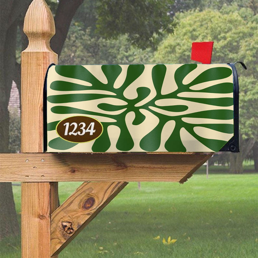 Modern Art Deco Plant Magnetic Mailbox Cover 18" X 21" Outdoor Decor