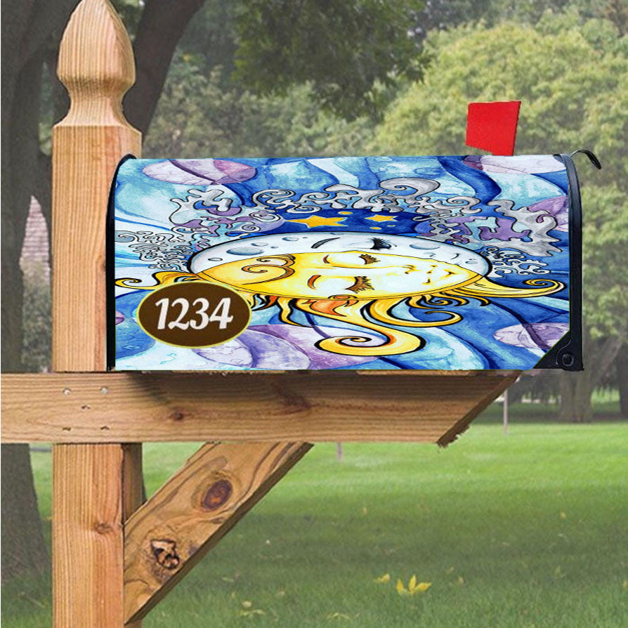 Moon And Sun Magnetic Mailbox Cover 18" X 21" Outdoor Decor