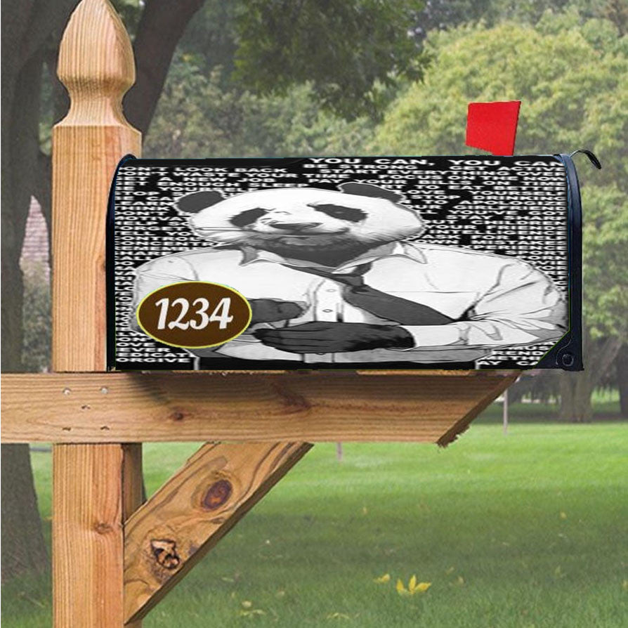 Motivator Panda Magnetic Mailbox Cover 18" X 21" Outdoor Decor