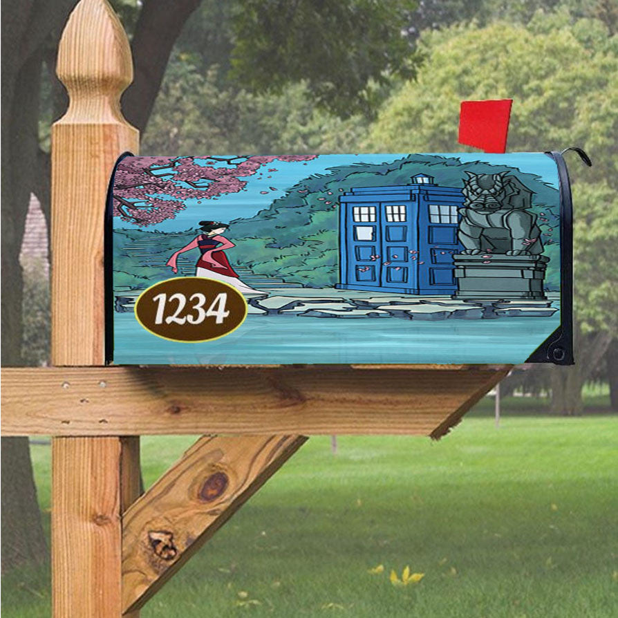 Mulan Tardis Dr Who Magnetic Mailbox Cover 18" X 21" Outdoor Decor
