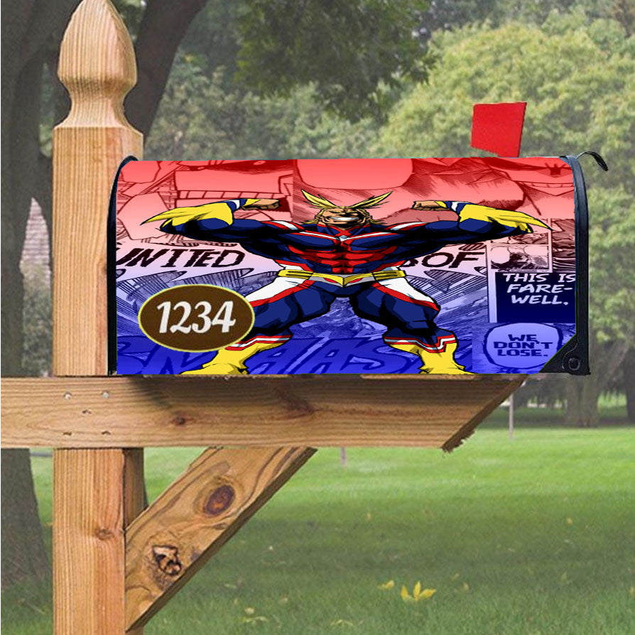 My Hero All Might Comic Character Magnetic Mailbox Cover 18" X 21" Outdoor Decor