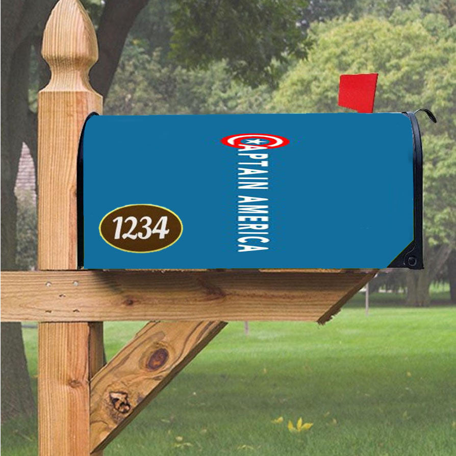 Name Captain America Magnetic Mailbox Cover 18" X 21" Outdoor Decor