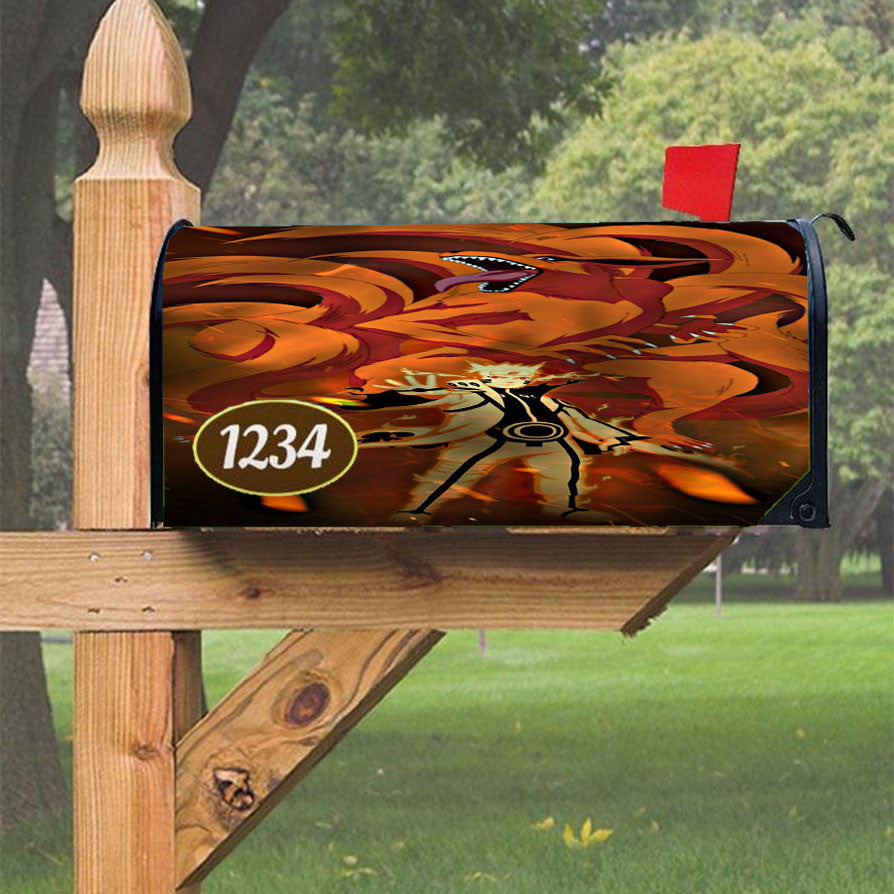 Naruto And Baby Kurama Magnetic Mailbox Cover 18" X 21" Outdoor Decor