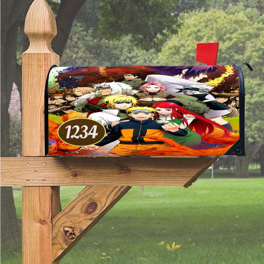 Naruto And Family Konoha Magnetic Mailbox Cover 18" X 21" Outdoor Decor