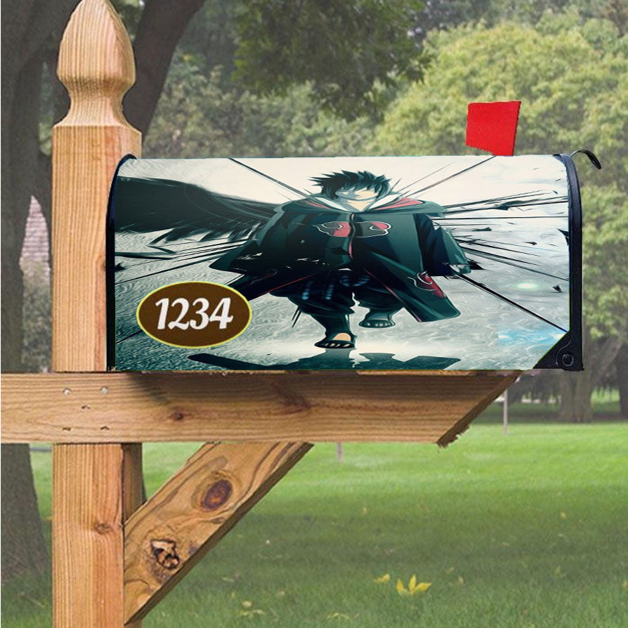 Naruto Cartoon Sasuke Fly Magnetic Mailbox Cover 18" X 21" Outdoor Decor
