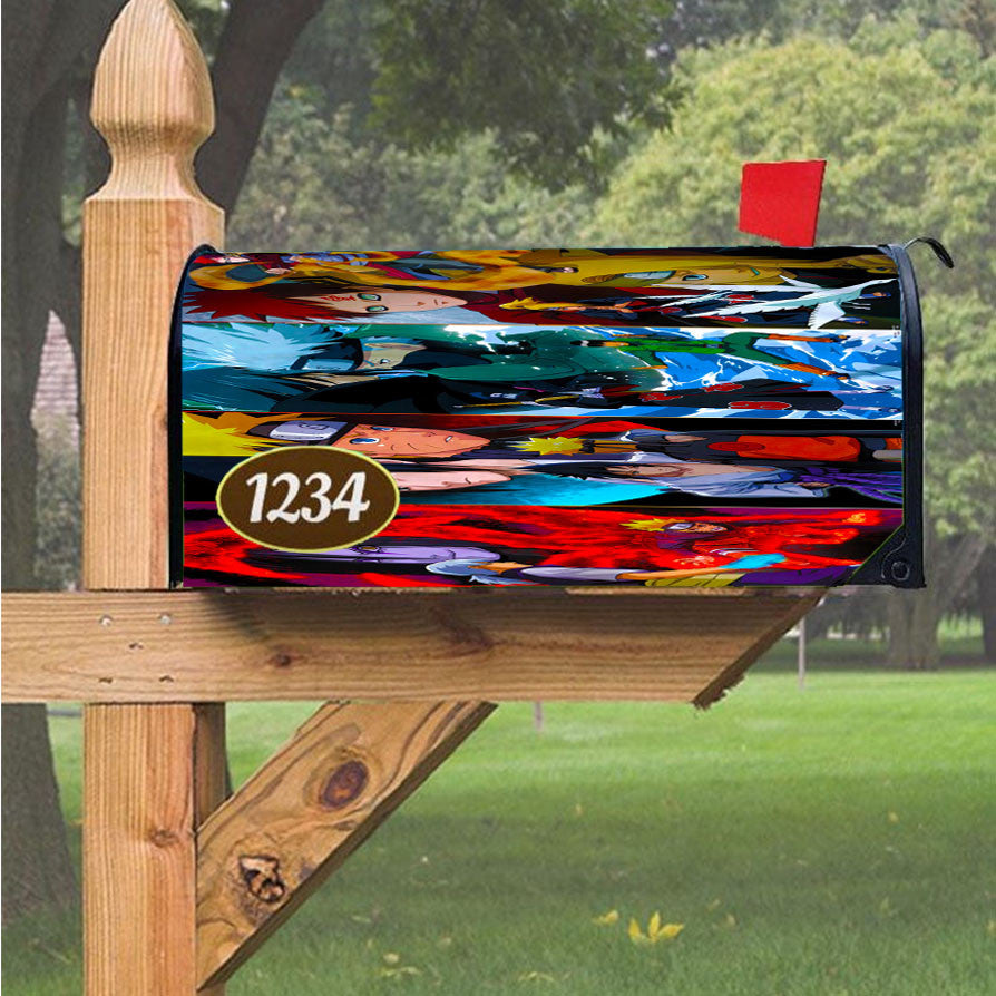Naruto Characters Magnetic Mailbox Cover 18" X 21" Outdoor Decor