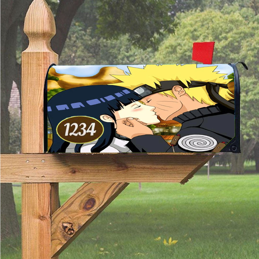 Naruto Kissing Girl Magnetic Mailbox Cover 18" X 21" Outdoor Decor