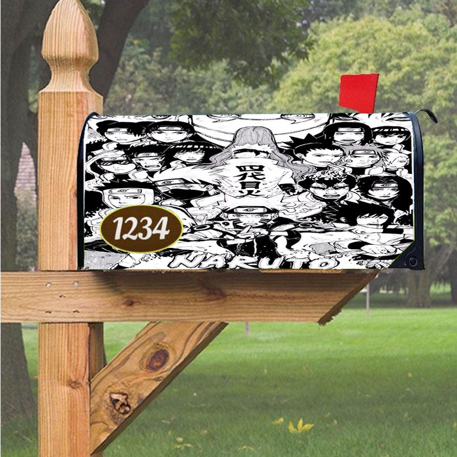 Naruto Shippuden Drawing Magnetic Mailbox Cover 18" X 21" Outdoor Decor