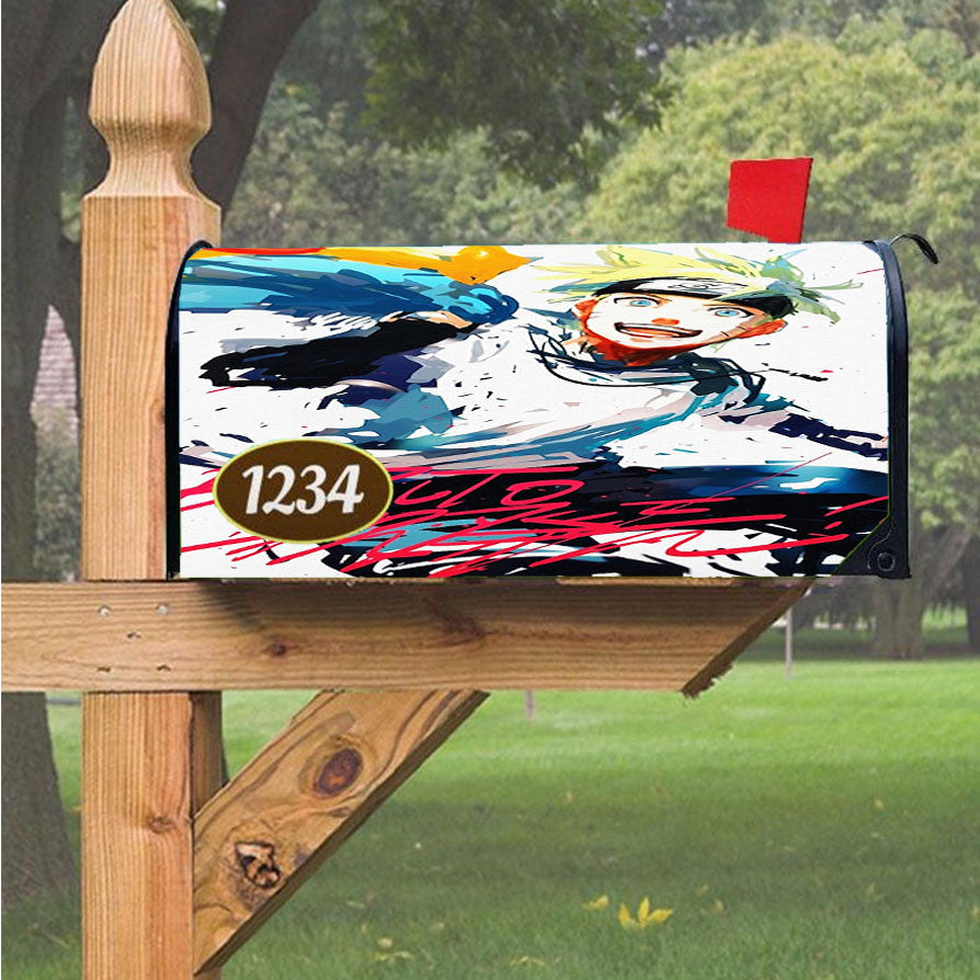 Naruto Splash Paint Magnetic Mailbox Cover 18" X 21" Outdoor Decor
