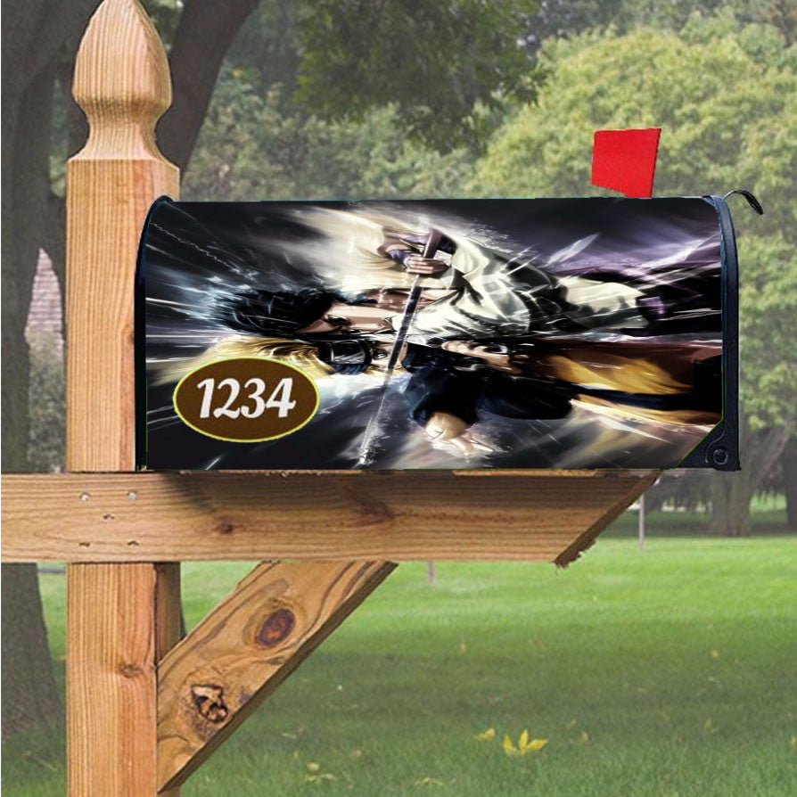 Naruto Vs Sasuke Magnetic Mailbox Cover 18" X 21" Outdoor Decor