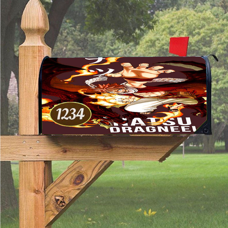 Natsu Dragneel Fairy Tail Magnetic Mailbox Cover 18" X 21" Outdoor Decor