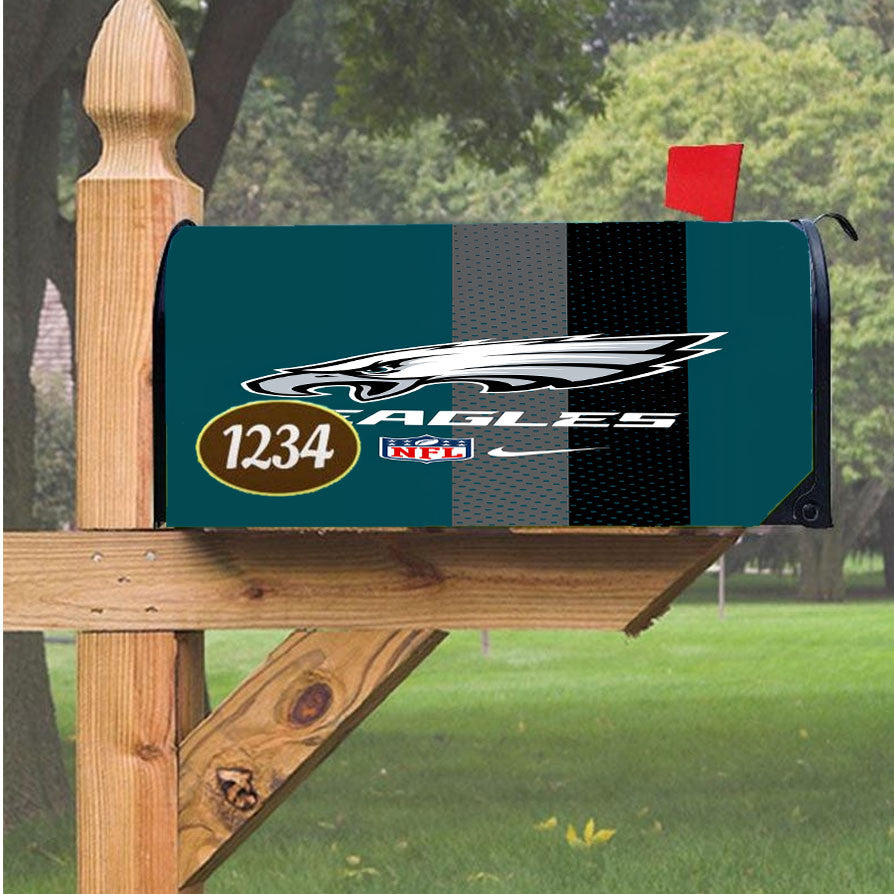 Nfl Eagles Magnetic Mailbox Cover 18" X 21" Outdoor Decor