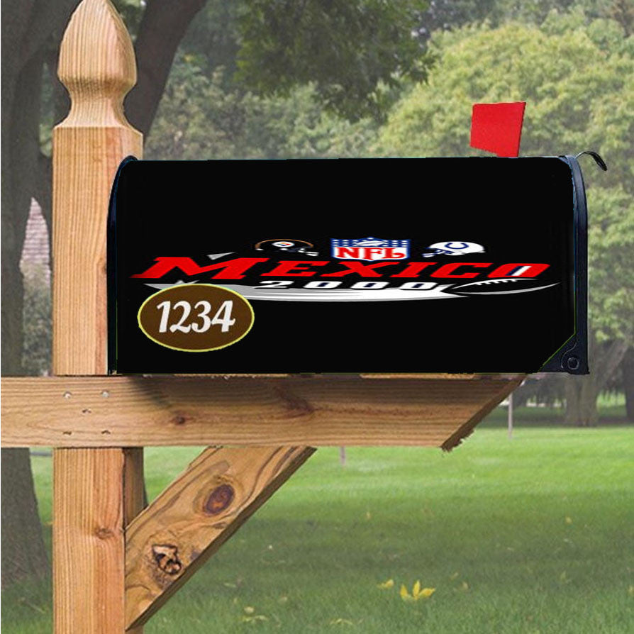 Nfl Mexico 000 Bla Magnetic Mailbox Cover 18" X 21" Outdoor Decor