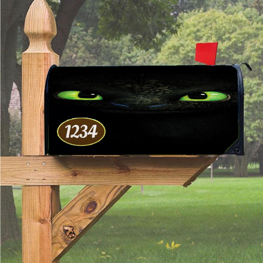 Night Fury Toothless Dragon Magnetic Mailbox Cover 18" X 21" Outdoor Decor