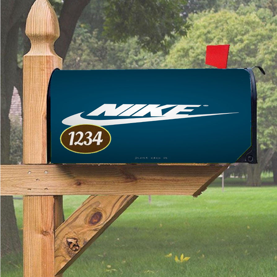 Nike Blue Magnetic Mailbox Cover 18" X 21" Outdoor Decor